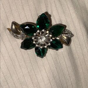 Vtg Fun Faux large Crystal & Rhinestone Brooch…